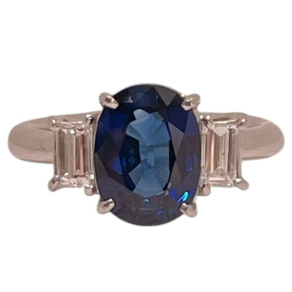 サファイア非加熱リング #10 サファイヤ2.28ct Pt900/サファイア/ダイヤモンド サファイア ジュエリー