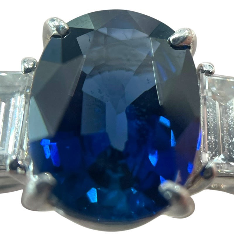 サファイア非加熱リング #10 サファイヤ2.28ct Pt900/サファイア/ダイヤモンド サファイア ジュエリー