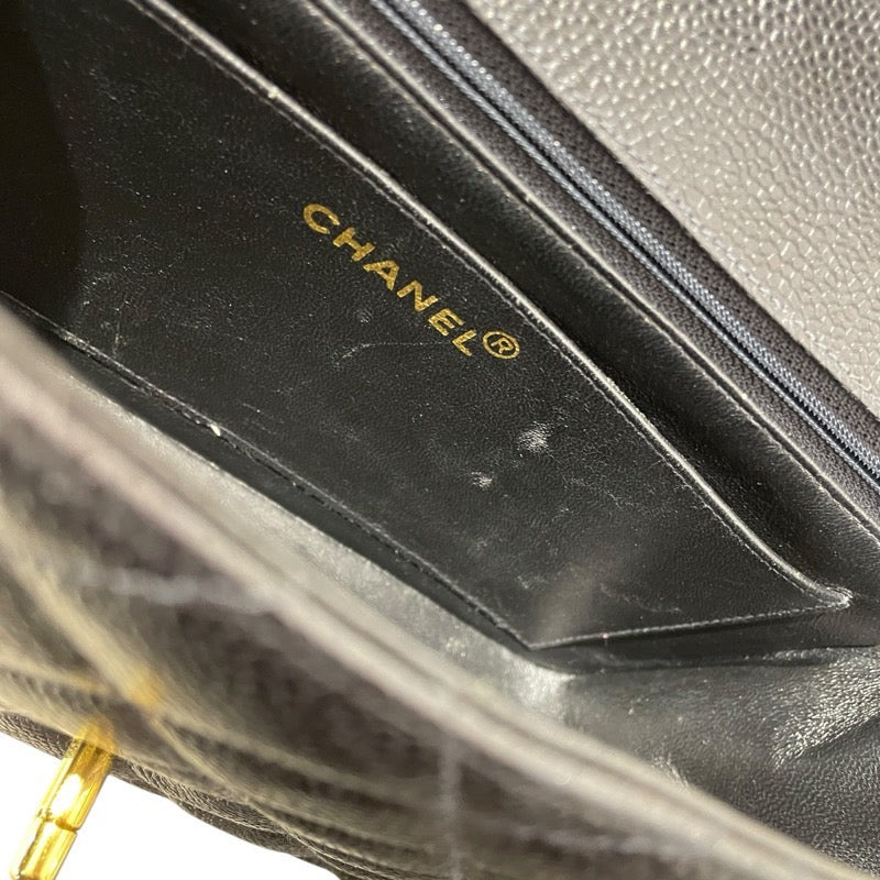 シャネル CHANEL ダイアナ25 A01165 ブラック　GD金具 キャビアスキン レディース ショルダーバッグ