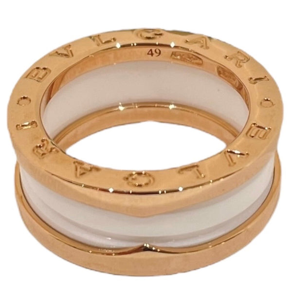 ブルガリ BVLGARI ビーゼロワンリング2バンド 750PG/セラミック ジュエリー