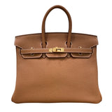 エルメス HERMES バーキン25 B刻 ゴールド×GD金具 トゴ レディース ハンドバッグ