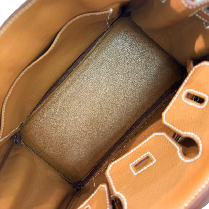 エルメス HERMES バーキン25 B刻 ゴールド×GD金具 トゴ レディース ハンドバッグ