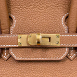 エルメス HERMES バーキン25 B刻 ゴールド×GD金具 トゴ レディース ハンドバッグ