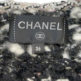 シャネル CHANEL パールビーズミックスファイバー ツイードジャケット P73552 ブラック×ホワイト×ピンク ポリエステル37%・羊毛22%・ナイロン21% レディース ブルゾン