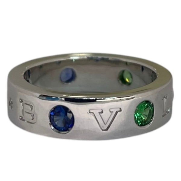 ブルガリ BVLGARI ブルガリブルガリ ローマンソルベリング 750WG/サファイア/グリーンガーネット ジュエリー