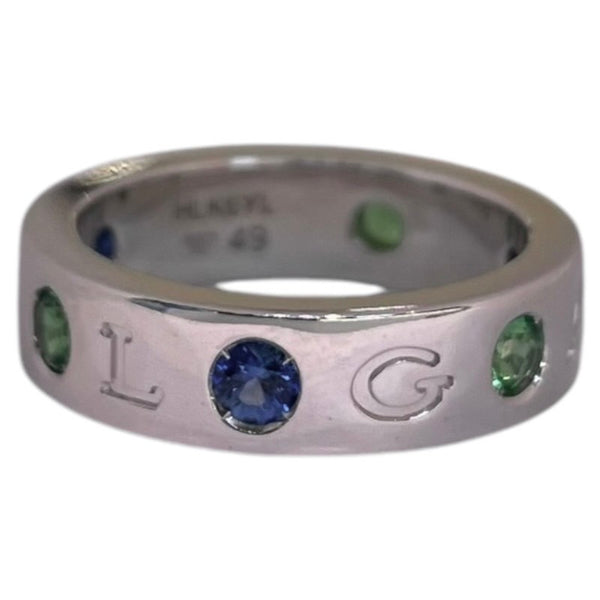 ブルガリ BVLGARI ブルガリブルガリ ローマンソルベリング 750WG/サファイア/グリーンガーネット ジュエリー