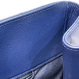 シャネル CHANEL vステッチチェーンショッピングトート A91046 ネイビー/シルバー金具 キャビアスキン レディース トートバッグ