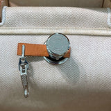 エルメス HERMES エールバッグMM ▢C刻印 ブラウン×アイボリー×シルバー金具 トワル レディース ショルダーバッグ