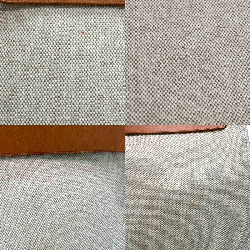 エルメス HERMES エールバッグMM ▢C刻印 ブラウン×アイボリー×シルバー金具 トワル レディース ショルダーバッグ