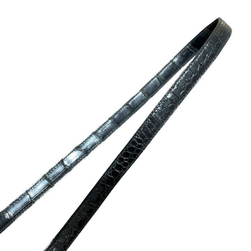 エルメス HERMES ケリー28　外縫い 〇R刻 ブラック　GD金具 アリゲーター レディース ショルダーバッグ
