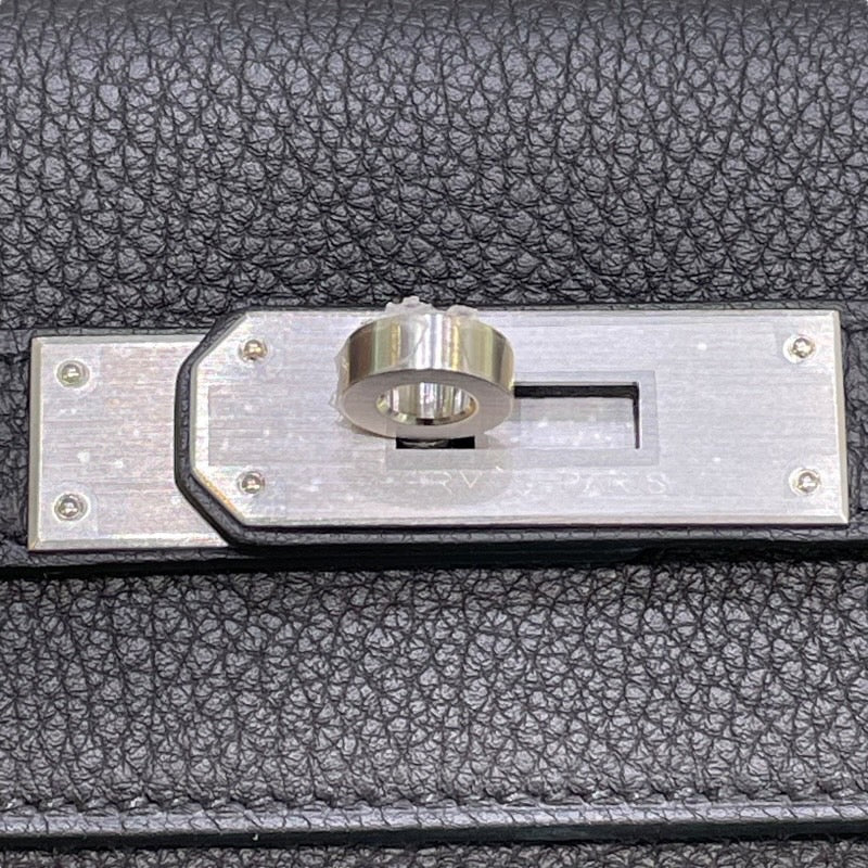 エルメス HERMES ケリー28 W刻印 ブラック×マットシルバー金具 トゴ レディース ショルダーバッグ
