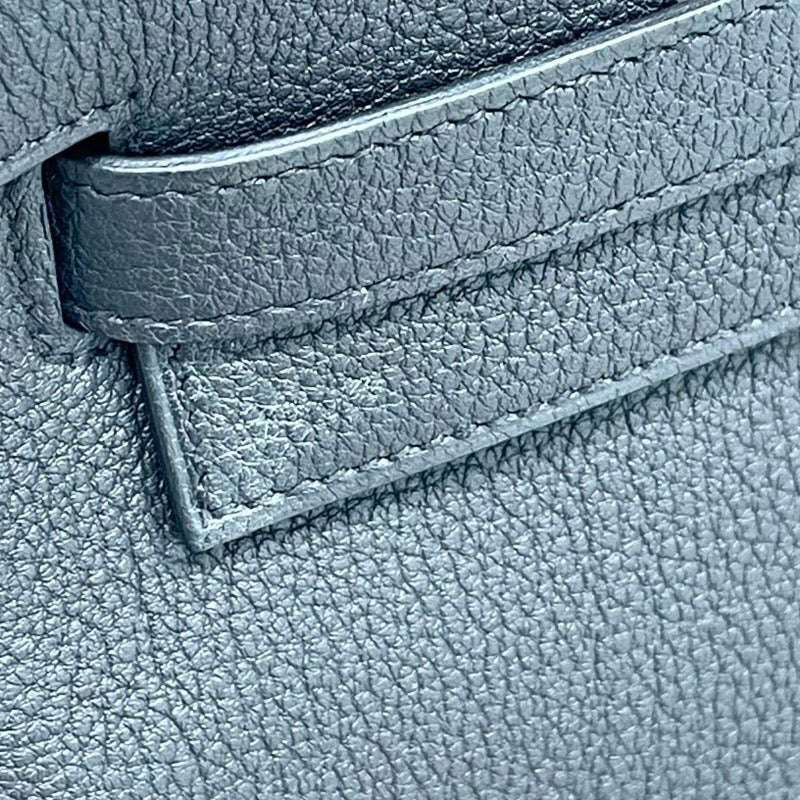 エルメス HERMES ケリー28 W刻印 ブラック×マットシルバー金具 トゴ レディース ショルダーバッグ