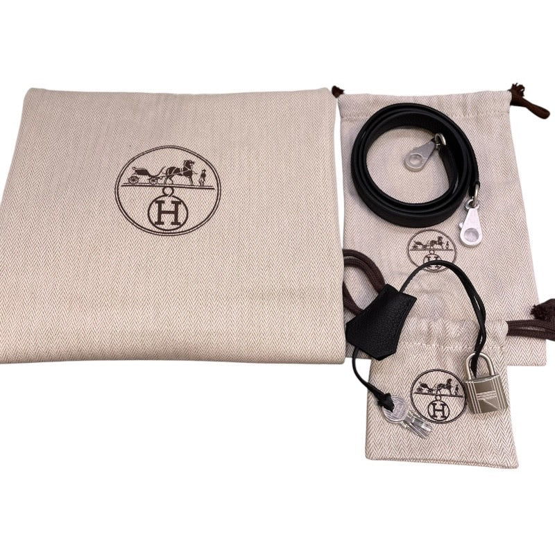 エルメス HERMES ケリー28 W刻印 ブラック×マットシルバー金具 トゴ レディース ショルダーバッグ