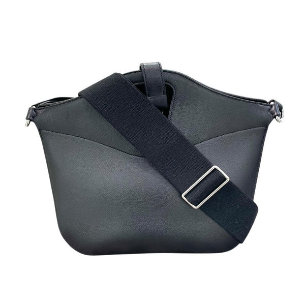 エルメス HERMES メッセンジャーアトラージュ U刻印 ブラック×シルバー金具 エヴァ―グレイン レディース ショルダーバッグ