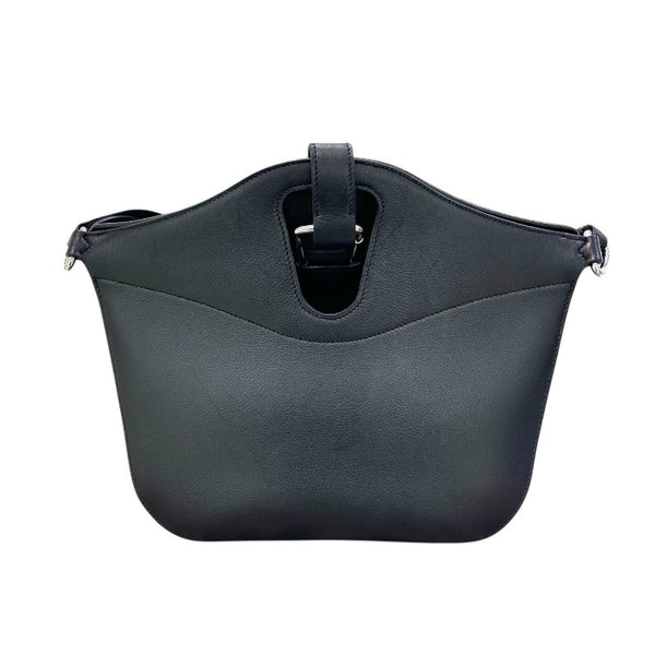 エルメス HERMES メッセンジャーアトラージュ U刻印 ブラック×シルバー金具 エヴァ―グレイン レディース ショルダーバッグ
