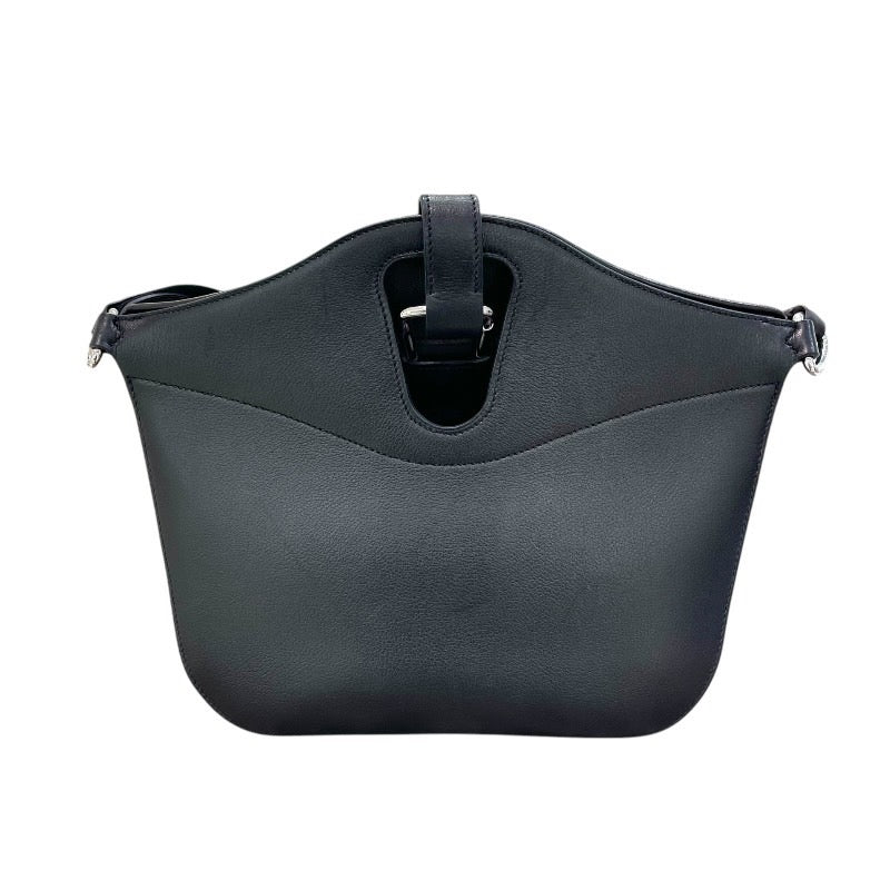 エルメス HERMES メッセンジャーアトラージュ U刻印 ブラック×シルバー金具 エヴァ―グレイン レディース ショルダーバッグ