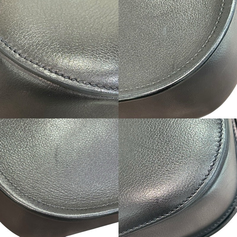 エルメス HERMES メッセンジャーアトラージュ U刻印 ブラック×シルバー金具 エヴァ―グレイン レディース ショルダーバッグ