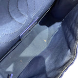 シャネル CHANEL 2.55マトラッセショルダー A37586 ブルー　GD金具 サテン/Wフラップ レディース ショルダーバッグ