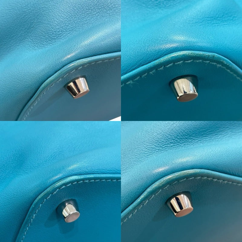 エルメス HERMES ツールボックス26 □R刻印 ターコイズ×シルバー金具 スイフト レディース ショルダーバッグ