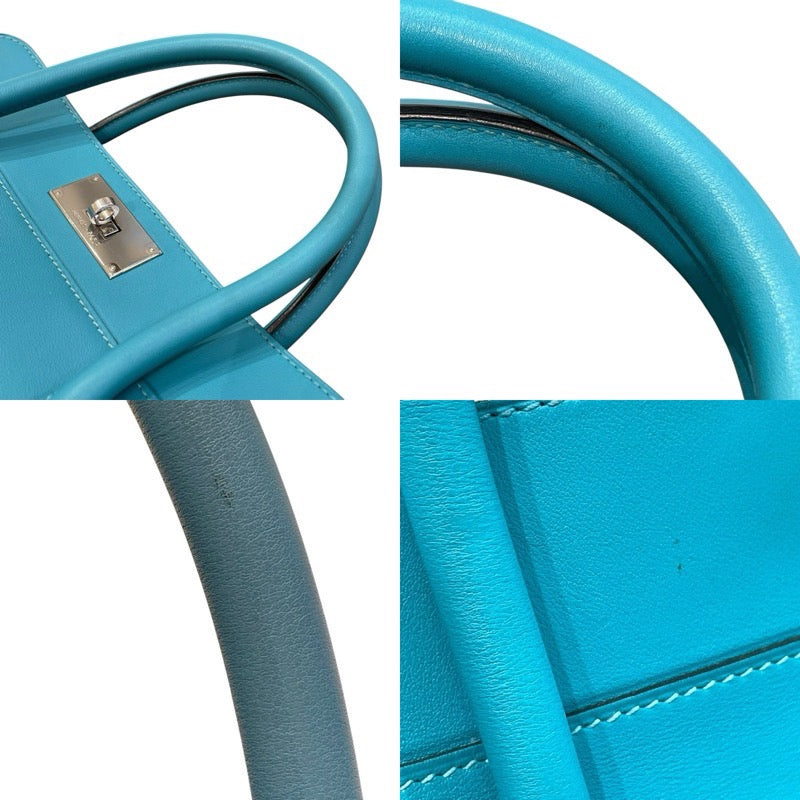 エルメス HERMES ツールボックス26 □R刻印 ターコイズ×シルバー金具 スイフト レディース ショルダーバッグ
