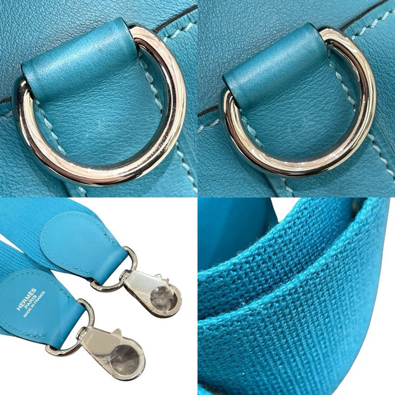 エルメス HERMES ツールボックス26 □R刻印 ターコイズ×シルバー金具 スイフト レディース ショルダーバッグ