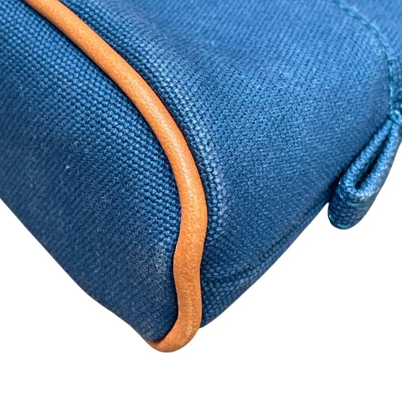エルメス HERMES ボリードポーチ16 ブルー トワル レディース ポーチ