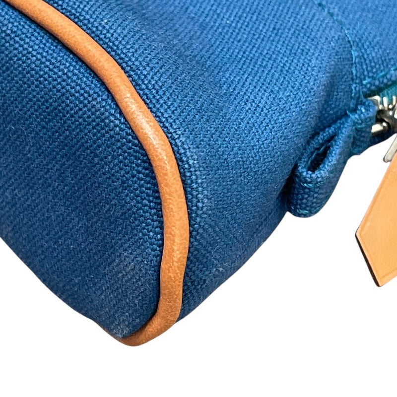 エルメス HERMES ボリードポーチ16 ブルー トワル レディース ポーチ