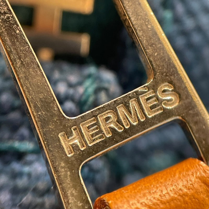 エルメス HERMES ボリードポーチ16 ブルー トワル レディース ポーチ