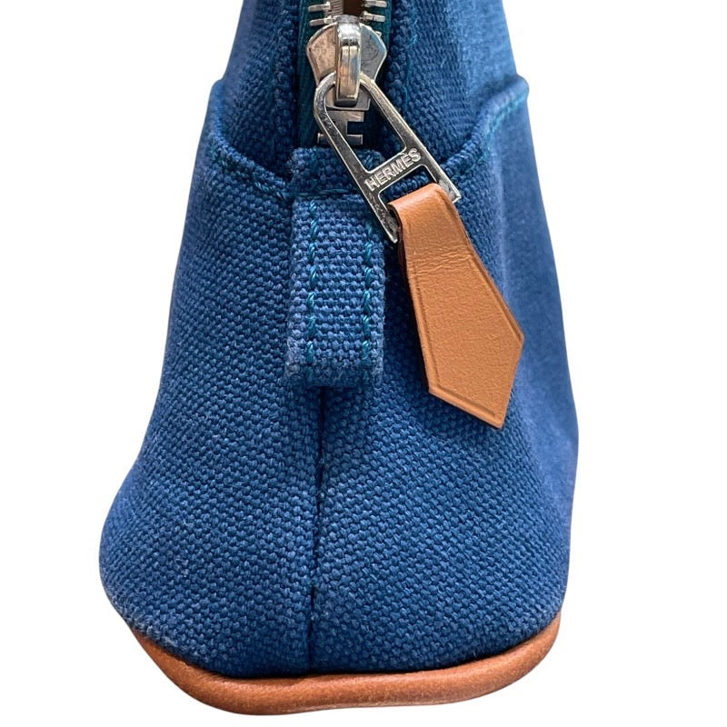 エルメス HERMES ボリードポーチ16 ブルー トワル レディース ポーチ