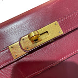 エルメス HERMES ケリー32　外縫い 〇I刻 ルージュアッシュ　GD金具 ボックスカーフ レディース ショルダーバッグ