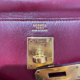 エルメス HERMES ケリー32　外縫い 〇I刻 ルージュアッシュ　GD金具 ボックスカーフ レディース ショルダーバッグ