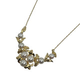 ミキモト MIKIMOTO リーフモチーフネックレス K18YG パール ジュエリー