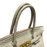 エルメス HERMES バーキン30 □R刻 べトン　GD金具 アリゲーターマット レディース ハンドバッグ