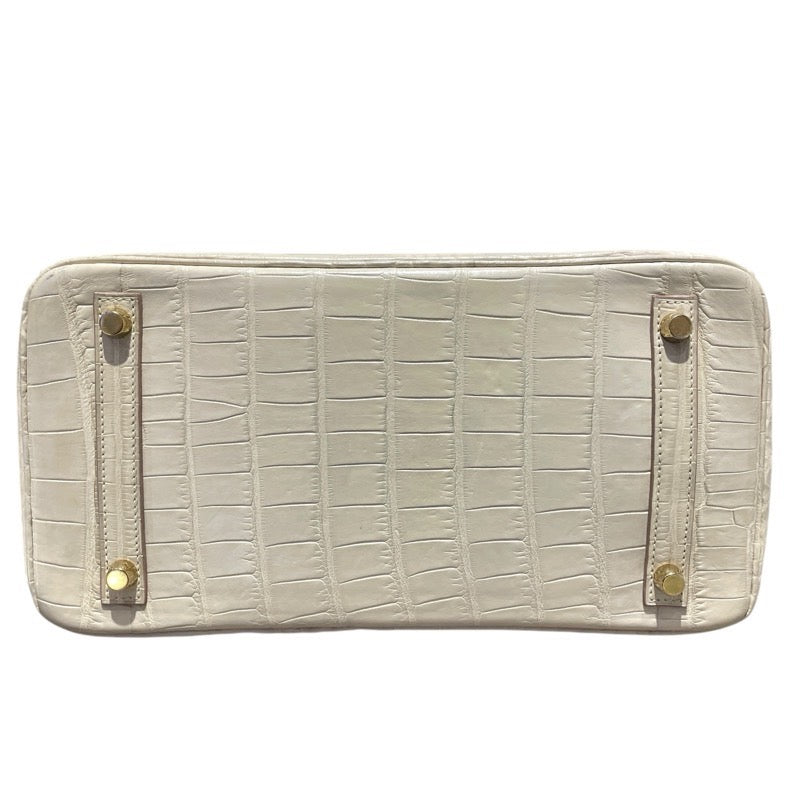 エルメス HERMES バーキン30 □R刻 べトン　GD金具 アリゲーターマット レディース ハンドバッグ