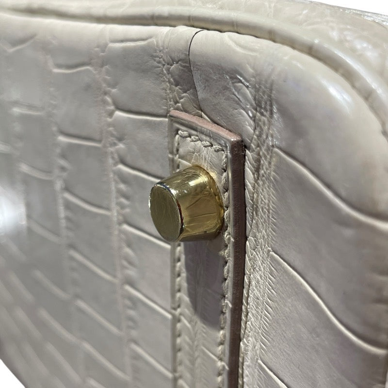 エルメス HERMES バーキン30 □R刻 べトン　GD金具 アリゲーターマット レディース ハンドバッグ