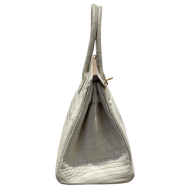 エルメス HERMES バーキン30 □R刻 べトン　GD金具 アリゲーターマット レディース ハンドバッグ