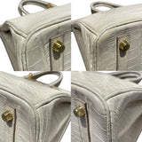 エルメス HERMES バーキン30 □R刻 べトン　GD金具 アリゲーターマット レディース ハンドバッグ