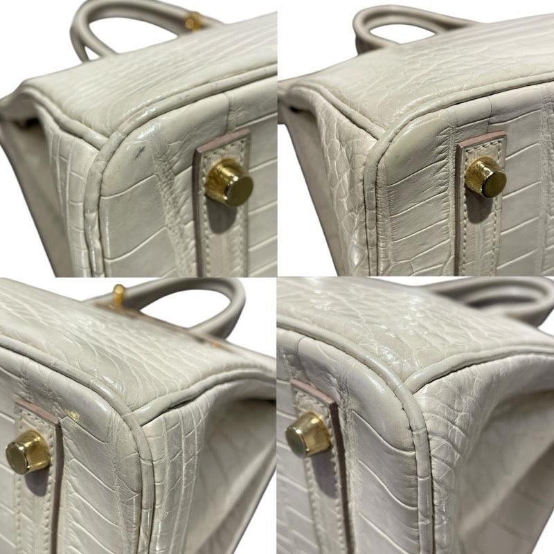 エルメス HERMES バーキン30 □R刻 べトン　GD金具 アリゲーターマット レディース ハンドバッグ