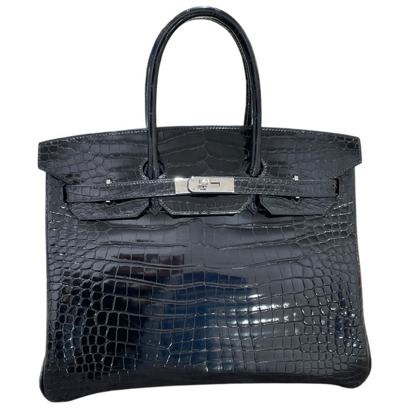 エルメス HERMES バーキン35 □H刻 ブラック　SV金具 ポロサス ユニセックス ハンドバッグ