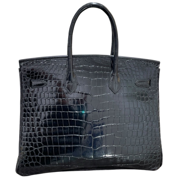 エルメス HERMES バーキン35 □H刻 ブラック　SV金具 ポロサス ユニセックス ハンドバッグ
