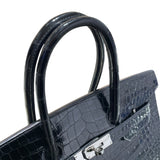 エルメス HERMES バーキン35 □H刻 ブラック　SV金具 ポロサス ユニセックス ハンドバッグ