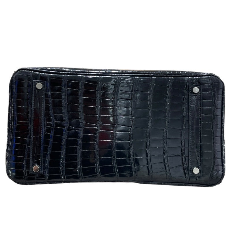 エルメス HERMES バーキン35 □H刻 ブラック　SV金具 ポロサス ユニセックス ハンドバッグ