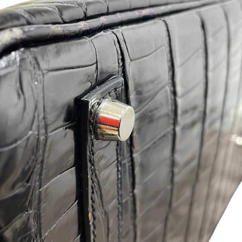 エルメス HERMES バーキン35 □H刻 ブラック　SV金具 ポロサス ユニセックス ハンドバッグ