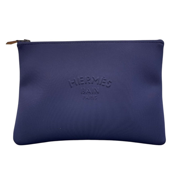 エルメス HERMES ネオバンMM ネイビー ポリミアド ユニセックス ポーチ