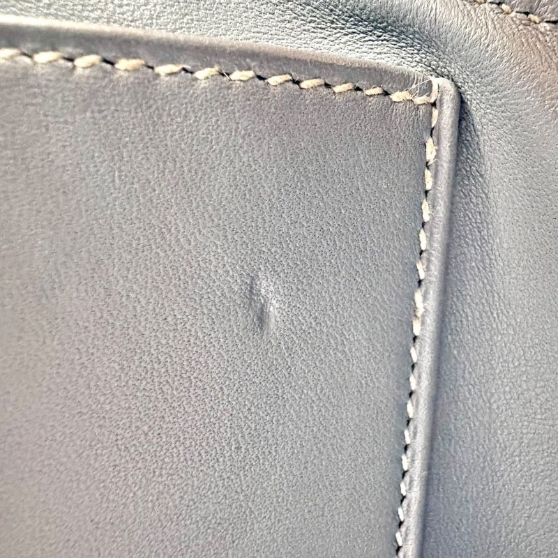 エルメス HERMES ボリード31 □Q刻 ブルーラン×シルバー金具 エプソン レディース ハンドバッグ