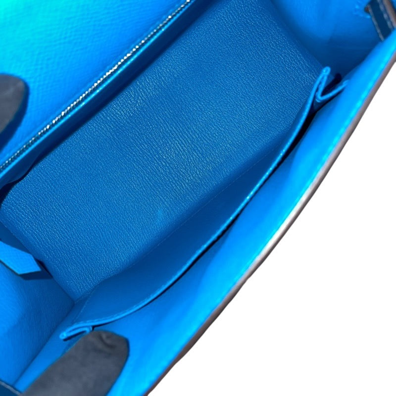 エルメス HERMES ケリー25 外縫い トリコロール B刻印 ブルーフランス/ブルーサフィール/ブラック エプソン レディース ハンドバッグ