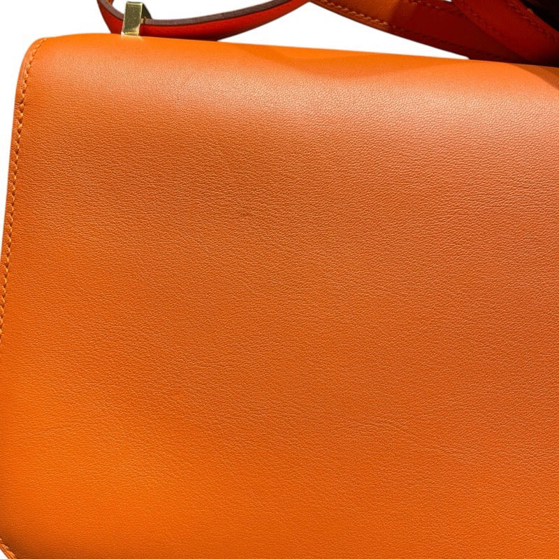 エルメス HERMES コンスタンス3 ミニ U刻 オレンジ×ゴールド金具