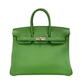 エルメス HERMES バーキン25 B刻 ヴェールユッカ シルバー金具 トゴ レディース ハンドバッグ