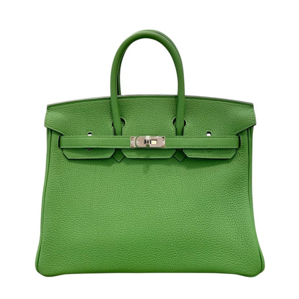 エルメス HERMES バーキン25 B刻 ヴェールユッカ シルバー金具 トゴ レディース ハンドバッグ