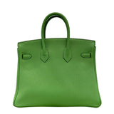 エルメス HERMES バーキン25 B刻 ヴェールユッカ シルバー金具 トゴ レディース ハンドバッグ